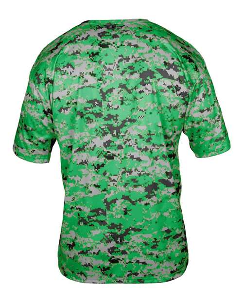 Badger 2180 Youth Digital Camo T-Shirt - Kelly Digital - back