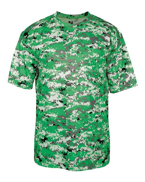 Badger 2180 Youth Digital Camo T-Shirt - Kelly Digital - front