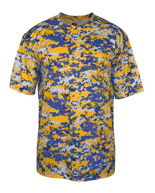 Badger 2180 Youth Digital Camo T-Shirt - Royal/ Gold Digital - front