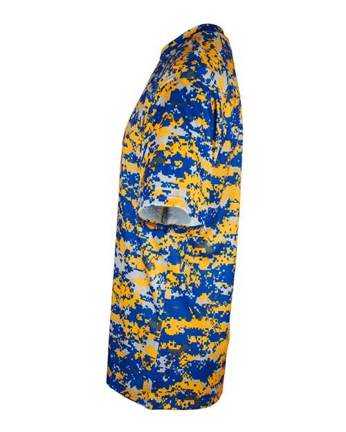 Badger 2180 Youth Digital Camo T-Shirt - Royal/ Gold Digital - side