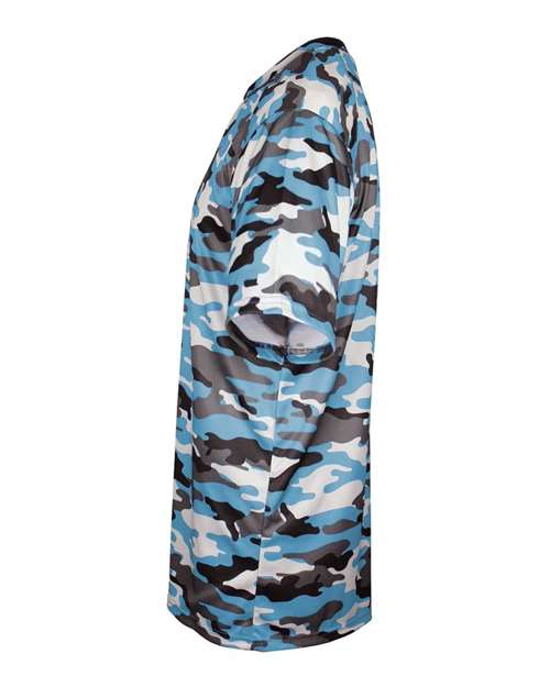 Badger 2181 Youth Camo T-Shirt - Columbia Blue - side