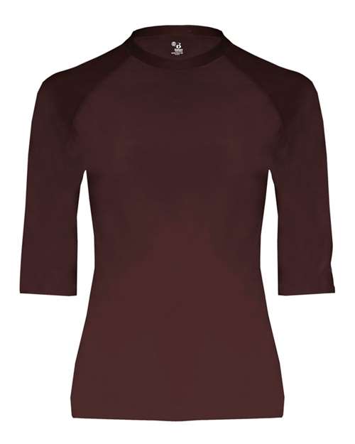 Badger 4627 Men's Pro-Compression Half Sleeve T-Shirt - Maroon - front
