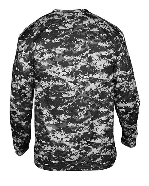 Badger 2184 Youth Digital Camo Long Sleeve T-Shirt - Black Digital - back