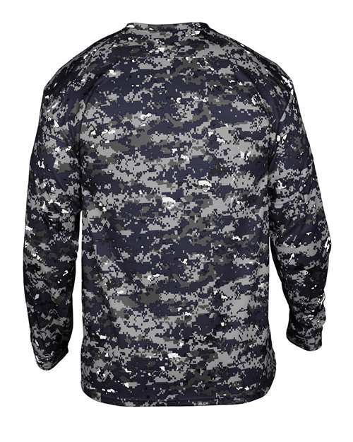 Badger 2184 Youth Digital Camo Long Sleeve T-Shirt - Navy Digital - back