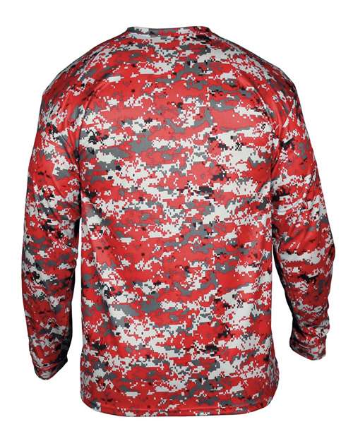 Badger 2184 Youth Digital Camo Long Sleeve T-Shirt - Red Digital - back