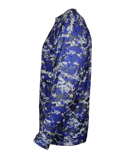 Badger 2184 Youth Digital Camo Long Sleeve T-Shirt - Royal Digital - side