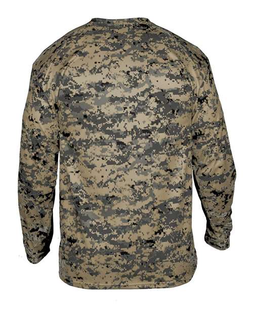 Badger 2184 Youth Digital Camo Long Sleeve T-Shirt - Sand Digital - back