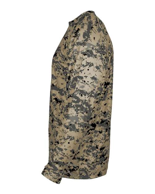 Badger 2184 Youth Digital Camo Long Sleeve T-Shirt - Sand Digital - side