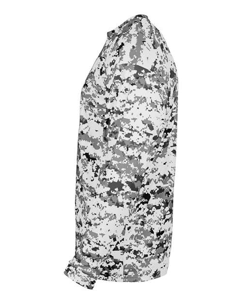 Badger 2184 Youth Digital Camo Long Sleeve T-Shirt - White Digital - side