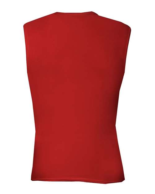 Badger 4631 Men's Pro-Compression Sleeveless T-Shirt - Red - back