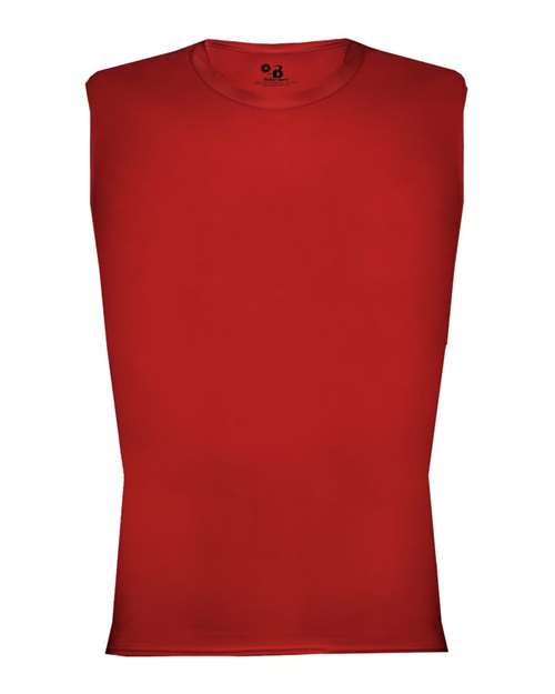 Badger 4631 Men's Pro-Compression Sleeveless T-Shirt - Red - front
