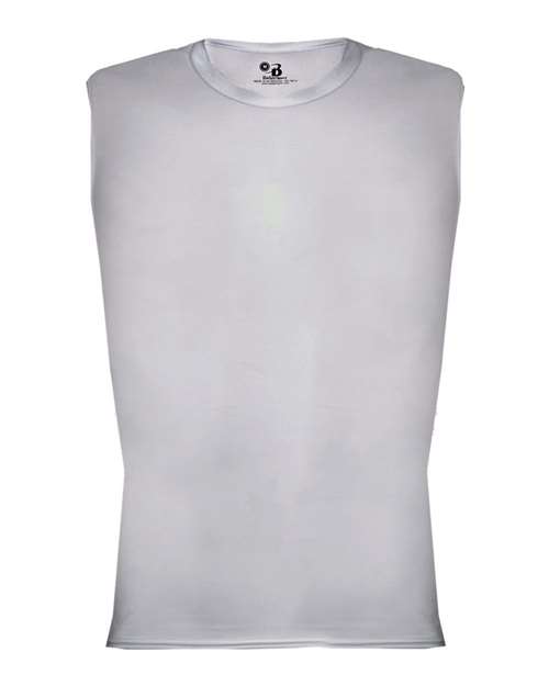 Badger 4631 Men's Pro-Compression Sleeveless T-Shirt - Silver - front