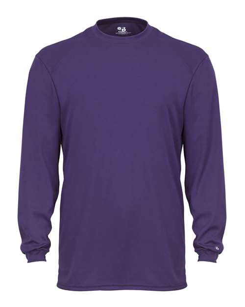 Badger 4804 Men's B-Tech Cotton-Feel Long Sleeve T-Shirt - Purple - front