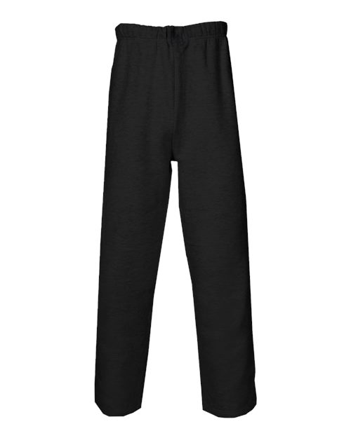 Badger 2277 Youth Open-Bottom Sweatpants - Black - front