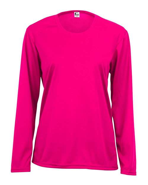 C2 Sport 5604 Women's Performance Long Sleeve T-Shirt - Hot Pink - front