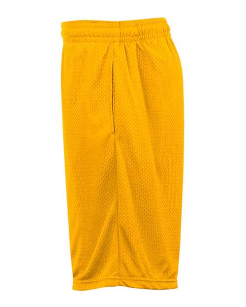Badger 7219 Men's Pro Mesh 9" Shorts with Pockets - Gold - side
