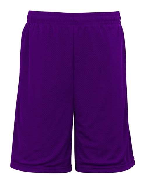 Badger 7219 Men's Pro Mesh 9" Shorts with Pockets - Purple - front