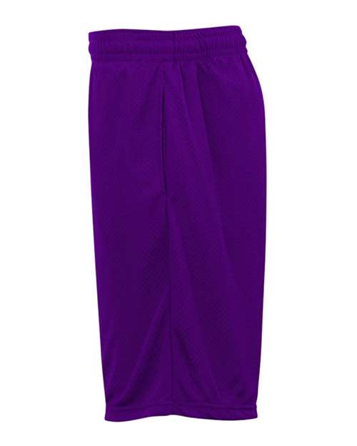 Badger 7219 Men's Pro Mesh 9" Shorts with Pockets - Purple - side