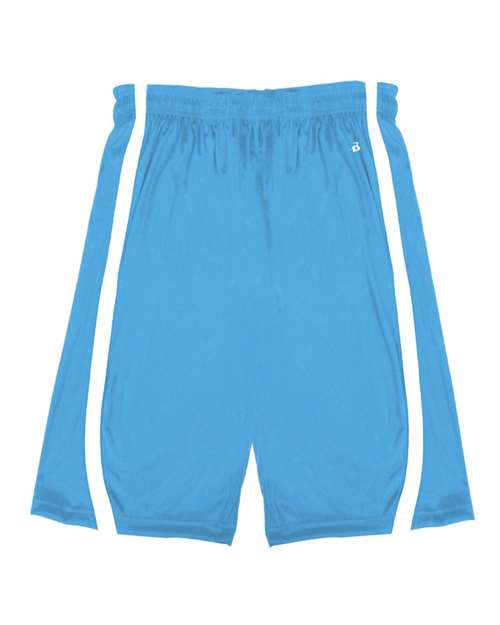 Alleson Athletic 7244 Men's B-Core B-Slam Reversible Shorts - Columbia Blue/ White - front
