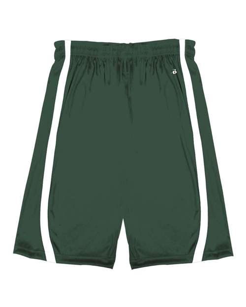 Alleson Athletic 7244 Men's B-Core B-Slam Reversible Shorts - Forest/ White - front