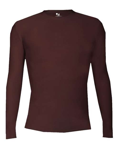 Badger 2605 Youth Pro-Compression Long Sleeve T-Shirt - Maroon - front
