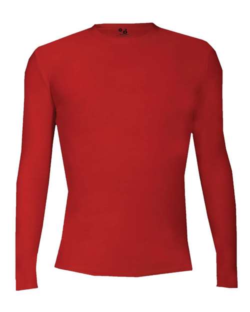 Badger 2605 Youth Pro-Compression Long Sleeve T-Shirt - Red - front