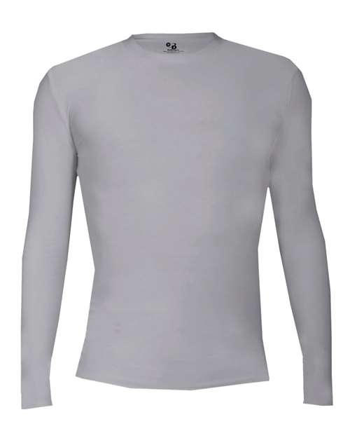Badger 2605 Youth Pro-Compression Long Sleeve T-Shirt - Silver - front