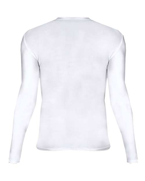 Badger 2605 Youth Pro-Compression Long Sleeve T-Shirt - White - back