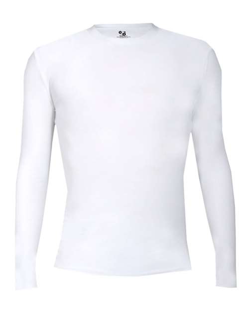 Badger 2605 Youth Pro-Compression Long Sleeve T-Shirt - White - front