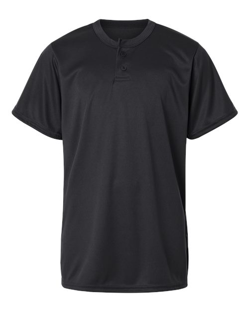 Alleson Athletic 2930 Youth B-Core Placket Jersey - Black - front
