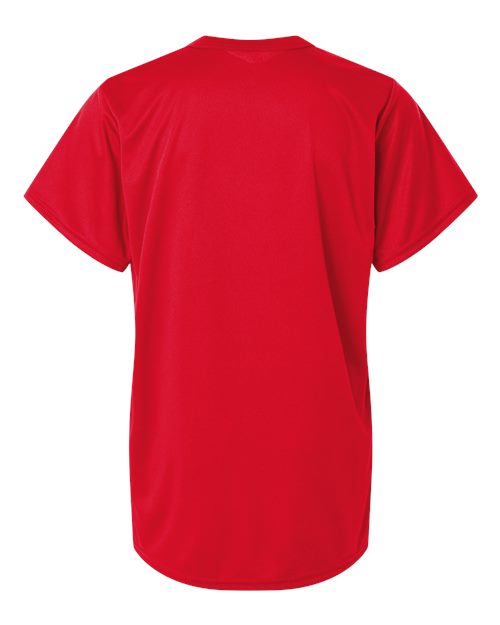Alleson Athletic 2930 Youth B-Core Placket Jersey - Red - back