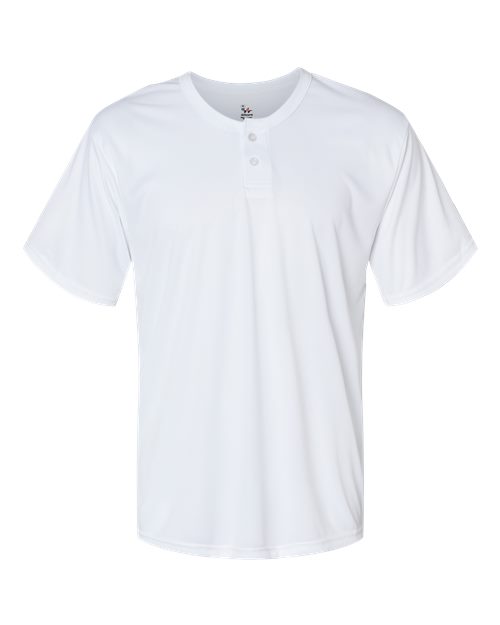 Alleson Athletic 7930 Men's B-Core Placket Jersey - White - front