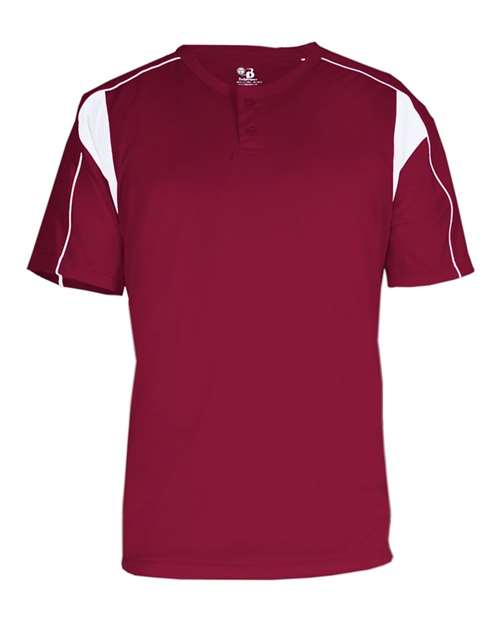 Alleson Athletic 2937 Youth B-Core Pro Placket Jersey - Columbia Blue/ White - front