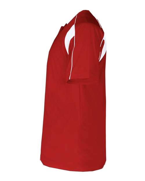 Alleson Athletic 2937 Youth B-Core Pro Placket Jersey - Red/ White - side