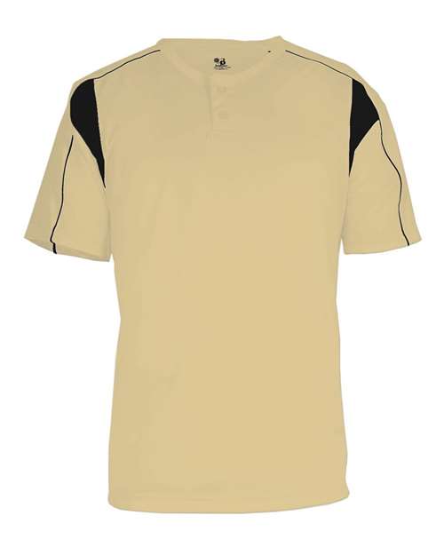 Alleson Athletic 2937 Youth B-Core Pro Placket Jersey - Vegas Gold/ Black - front