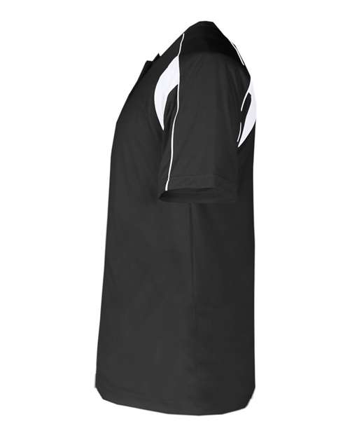 Alleson Athletic 7937 Men's B-Core Pro Placket Jersey - Black/ White - side