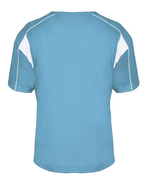 Alleson Athletic 7937 Men's B-Core Pro Placket Jersey - Columbia Blue/ White - back
