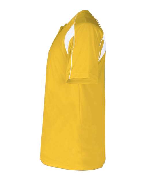 Alleson Athletic 7937 Men's B-Core Pro Placket Jersey - Gold/ White - side