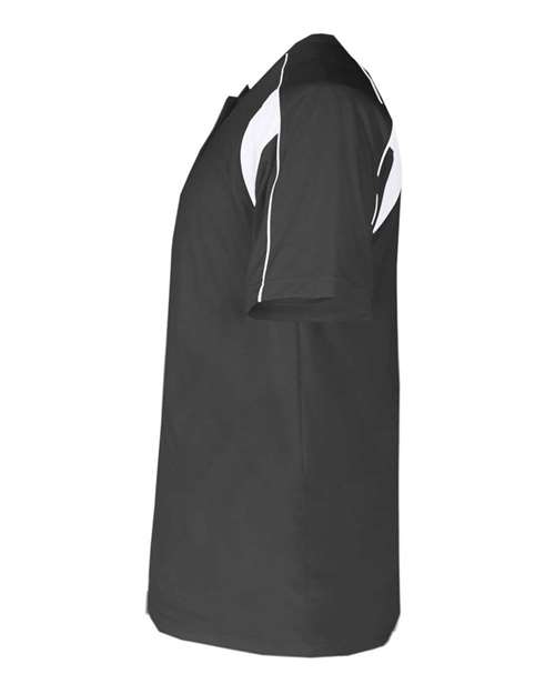 Alleson Athletic 7937 Men's B-Core Pro Placket Jersey - Graphite/ White - side