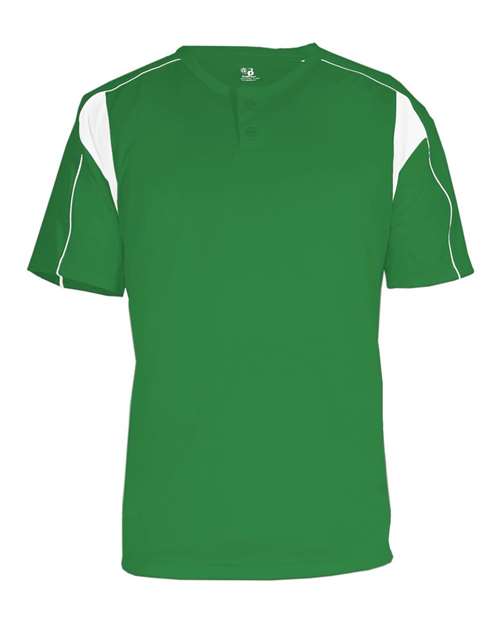 Alleson Athletic 7937 Men's B-Core Pro Placket Jersey - Kelly/ White - front