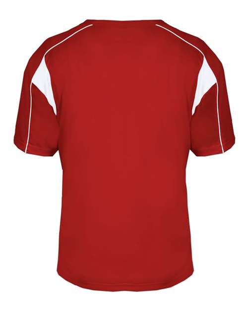 Alleson Athletic 7937 Men's B-Core Pro Placket Jersey - Red/ White - back
