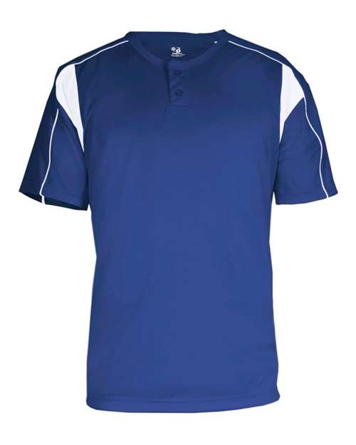 Alleson Athletic 7937 Men's B-Core Pro Placket Jersey - Royal/ White - front