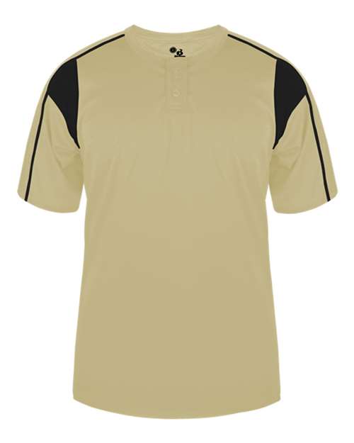 Alleson Athletic 7937 Men's B-Core Pro Placket Jersey - Vegas Gold/ Black - front