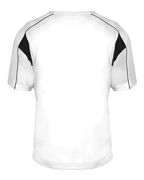 Alleson Athletic 7937 Men's B-Core Pro Placket Jersey - White/ Black - back