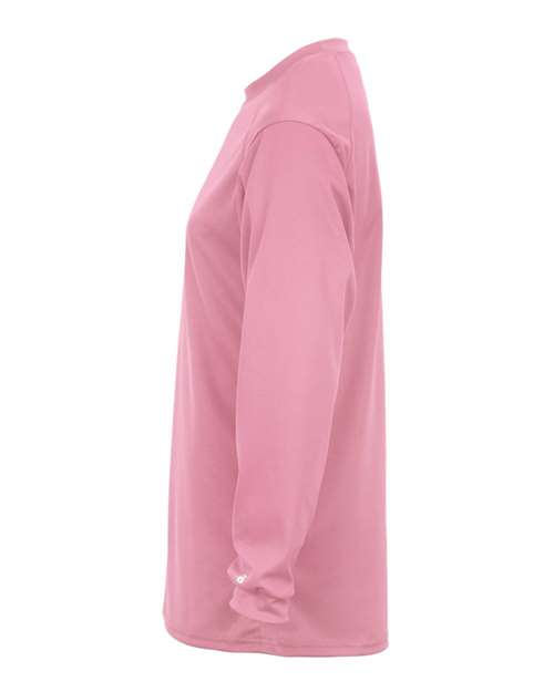 Badger 4104 Unisex B-Core Long Sleeve T-Shirt - Pink - side