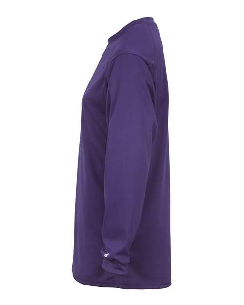 Badger 4104 Unisex B-Core Long Sleeve T-Shirt - Purple - side