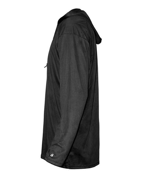 Badger 4105 Unisex B-Core Hooded Long Sleeve T-Shirt - Black - side