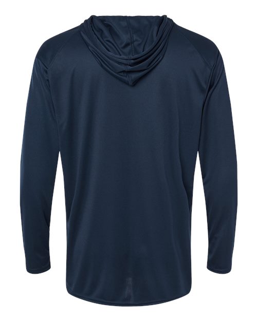 Badger 4105 Unisex B-Core Hooded Long Sleeve T-Shirt - Navy - back