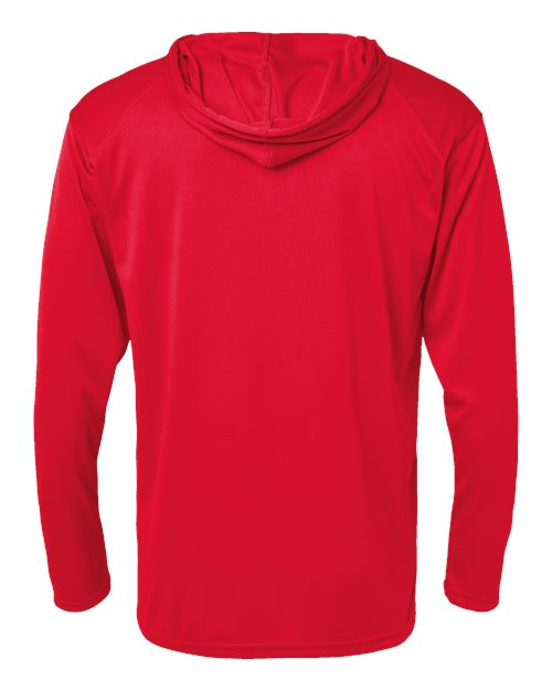 Badger 4105 Unisex B-Core Hooded Long Sleeve T-Shirt - Red - back