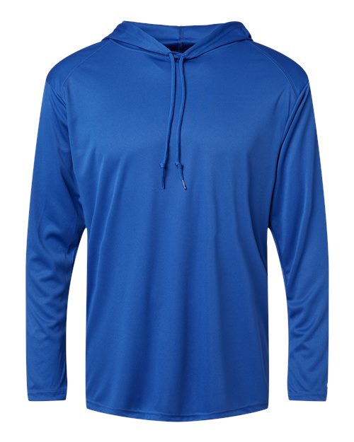 Badger 4105 Unisex B-Core Hooded Long Sleeve T-Shirt - Royal - front